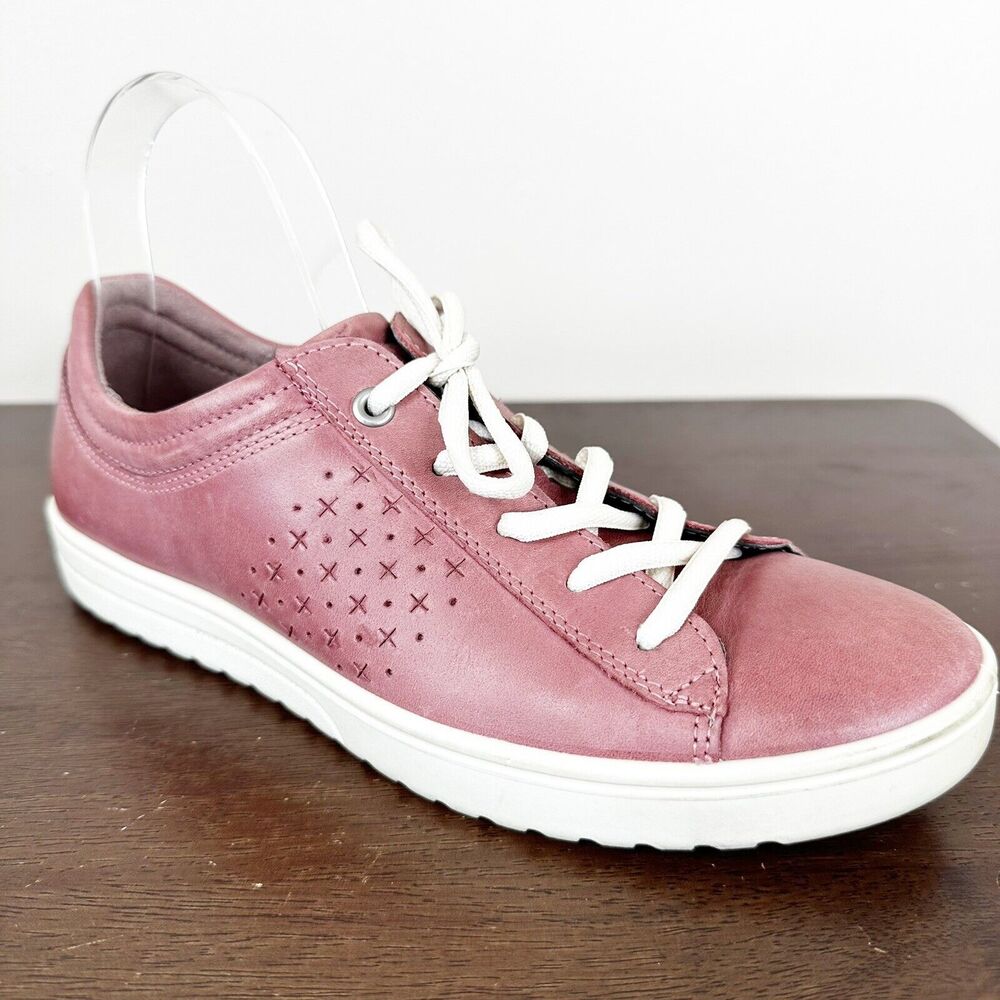Ecco Sneakers Womens 39/ 8-8.5 Leather Casual Low Top Lace Up Comfort Shoes